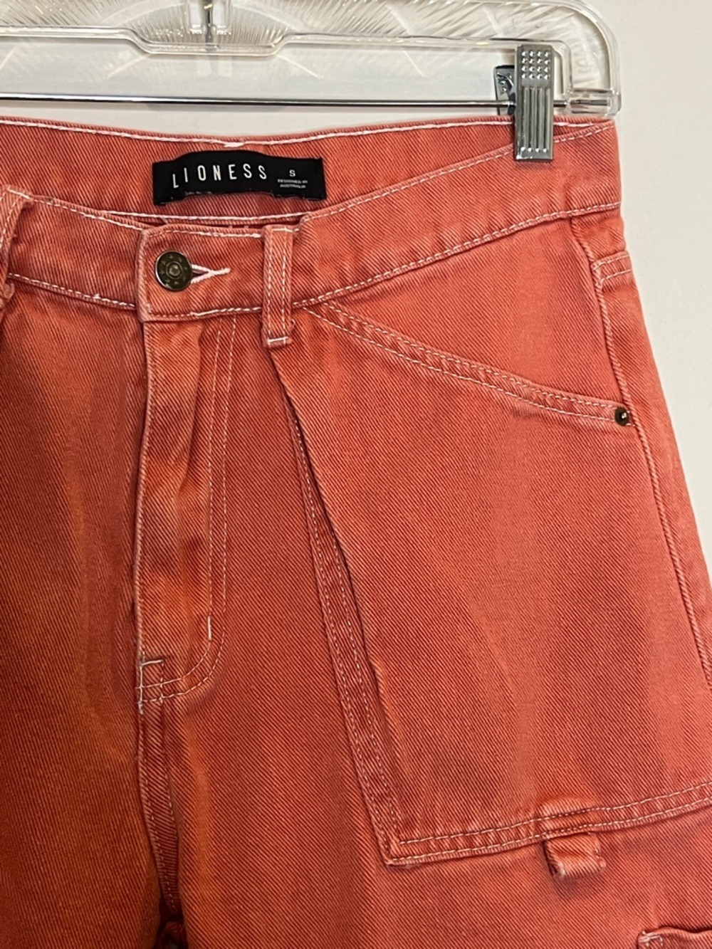 Lioness Light Orange/Peach oversized cargo pants size Small - Picture 5 of 12